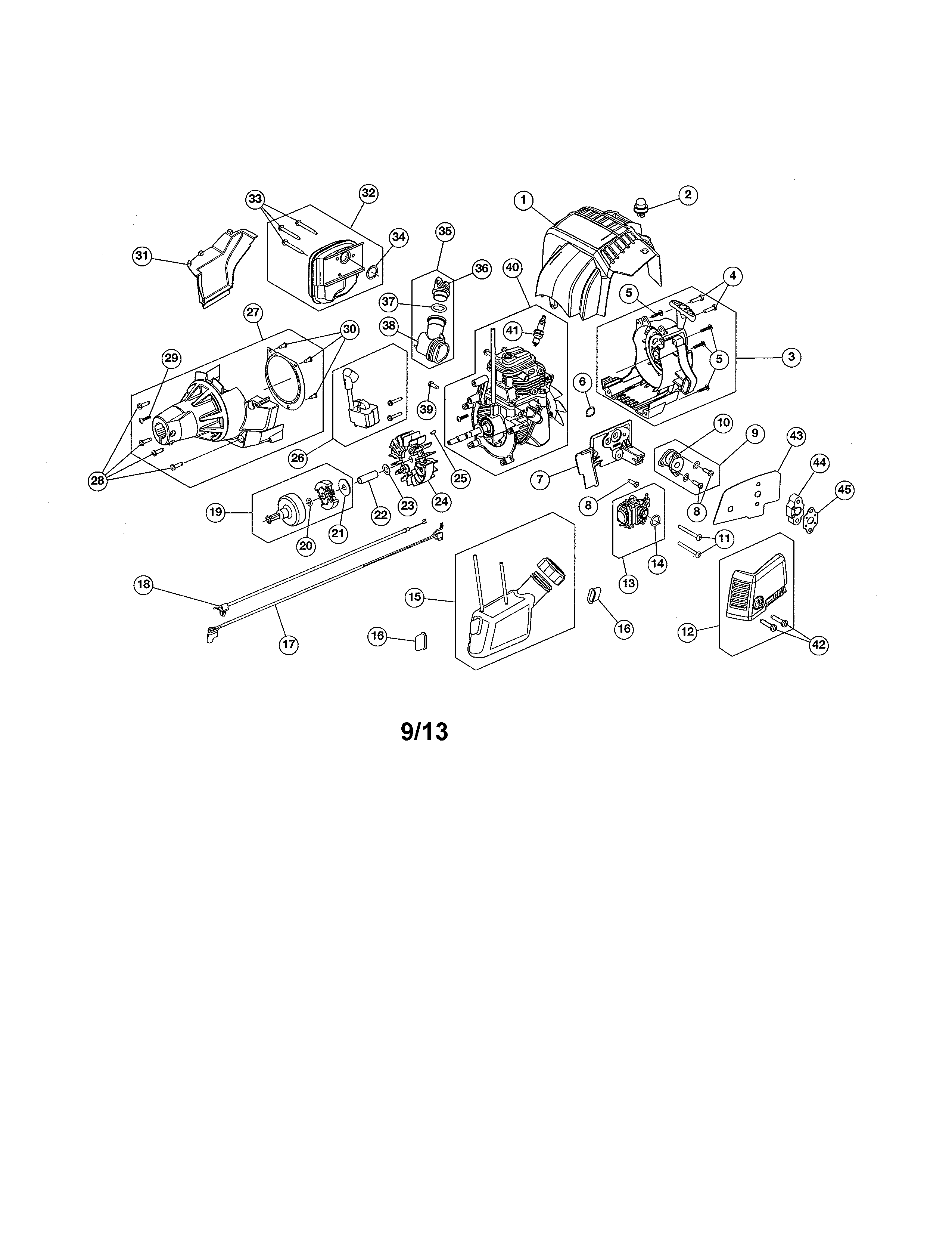 Starter housing/fuel tank