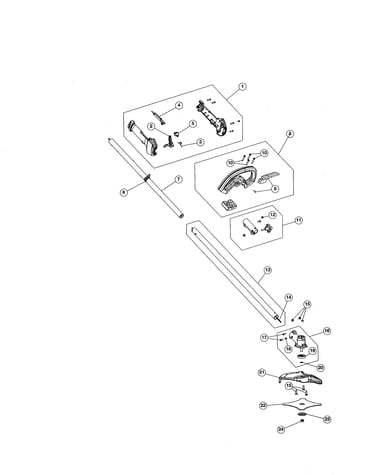 Handle/drive shaft/shield