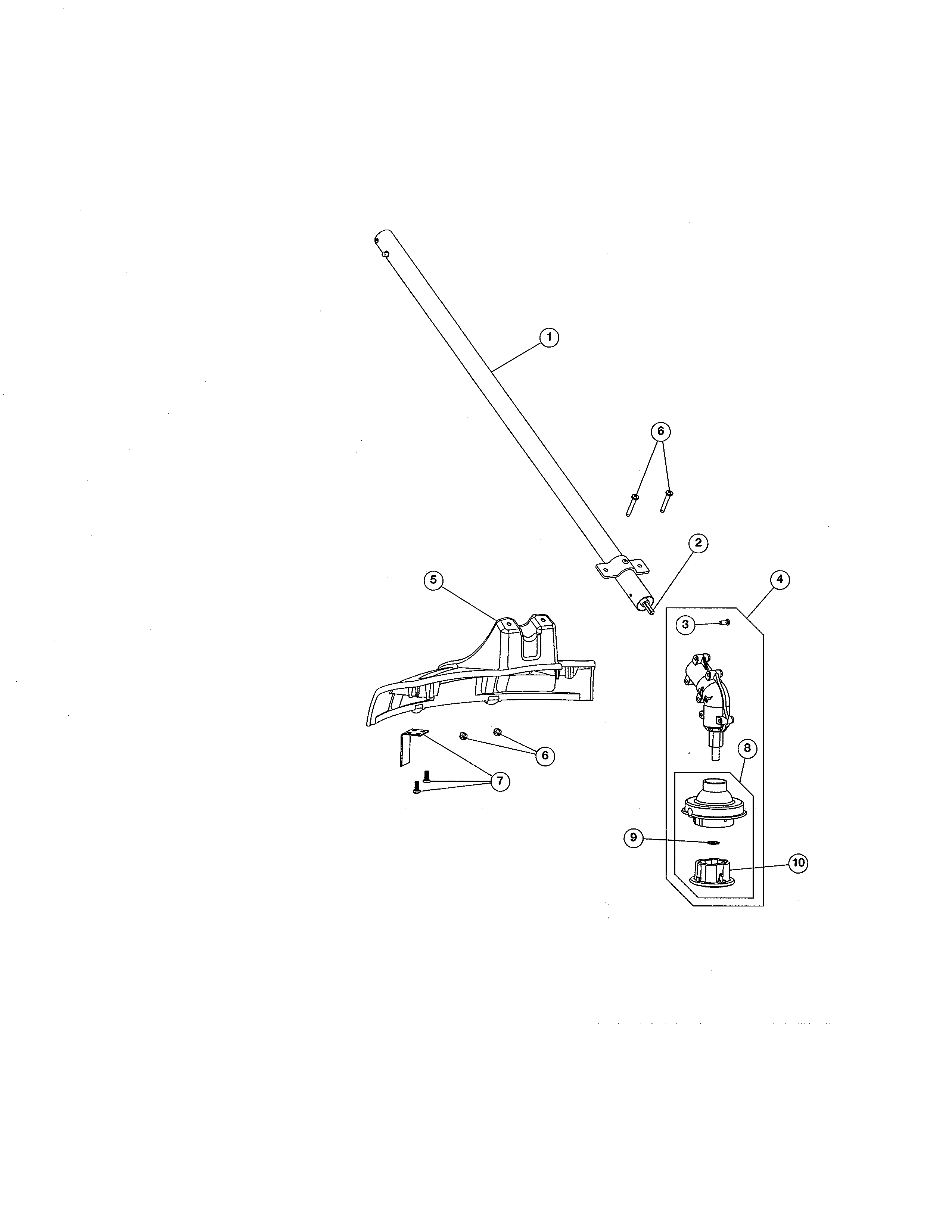 Straight-shaft trimmer attachment
