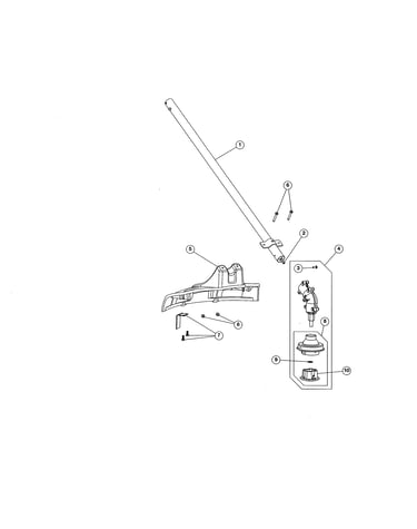 Straight-shaft trimmer attachment