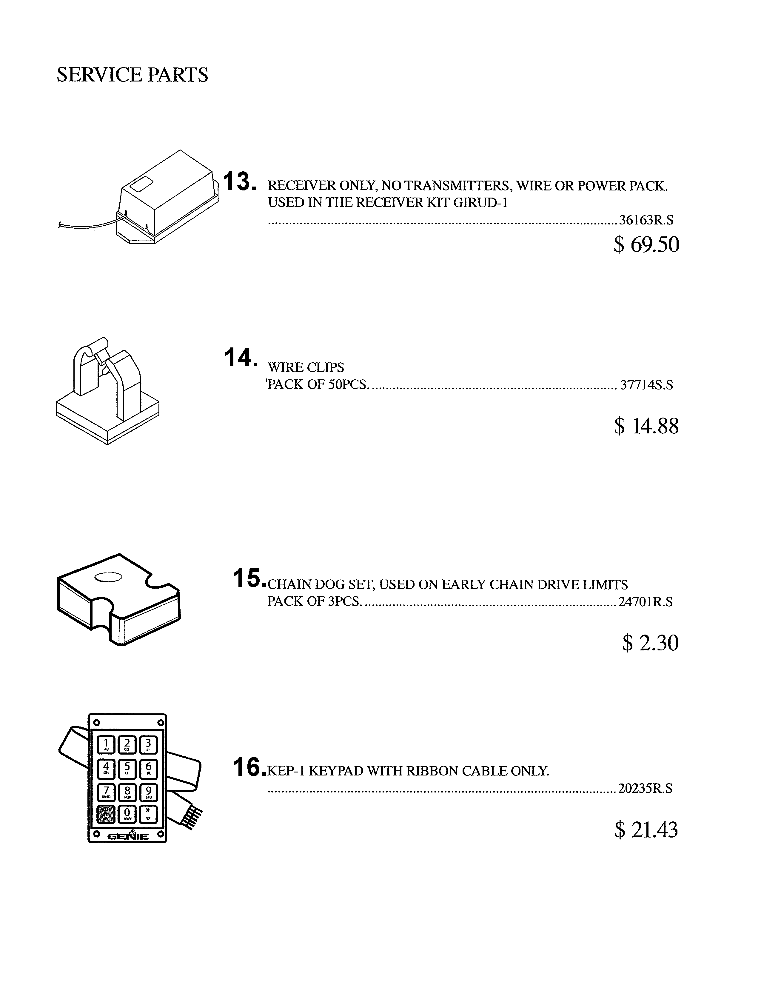 Service parts