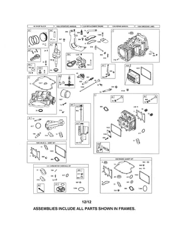 Cylinder/crankshaft/sump