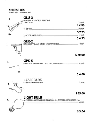 Miscellaneous accessories