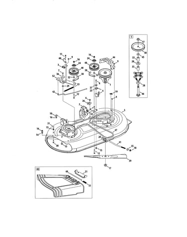 Mower deck/spindle pulley
