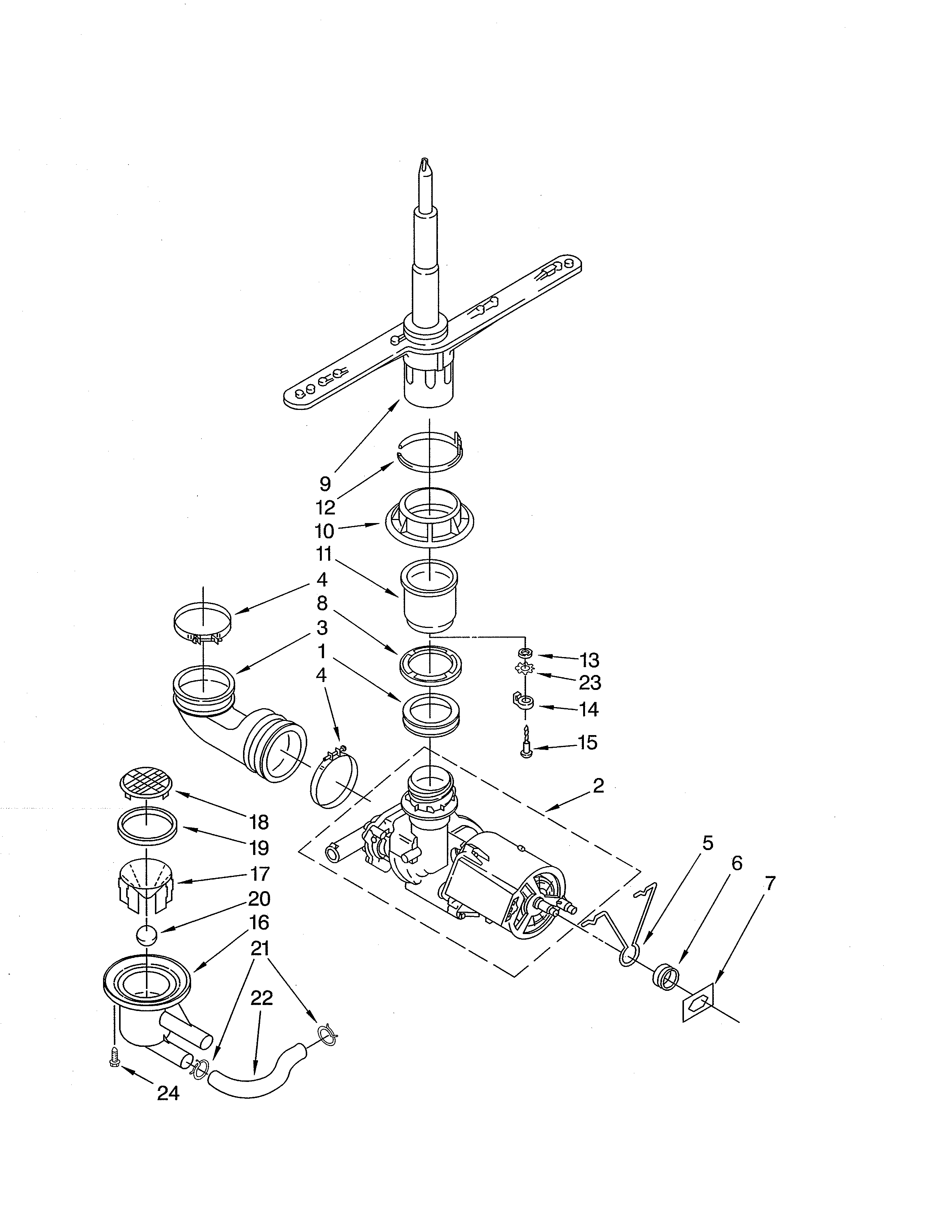 Pump & spray arm