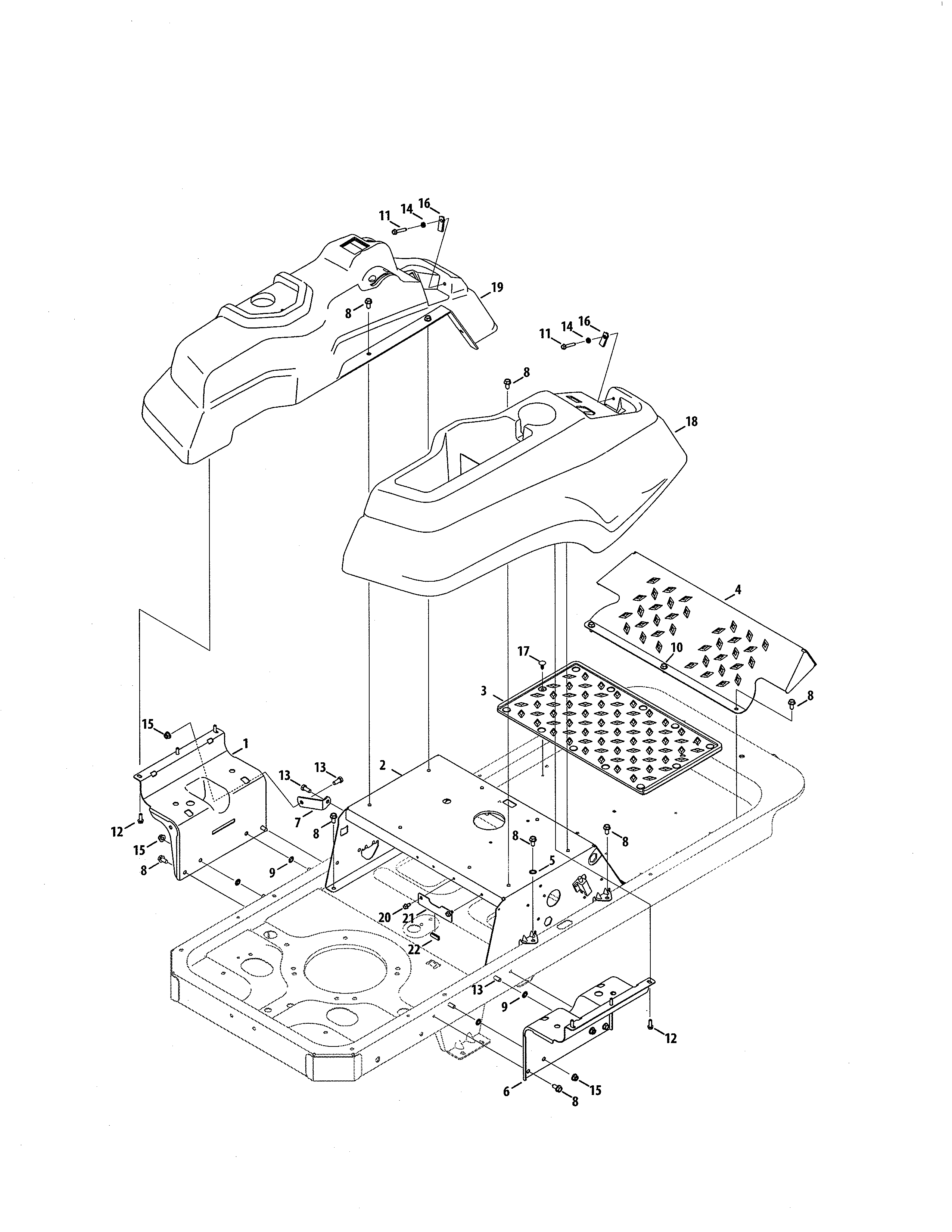 Foot rest & pad/seat frame