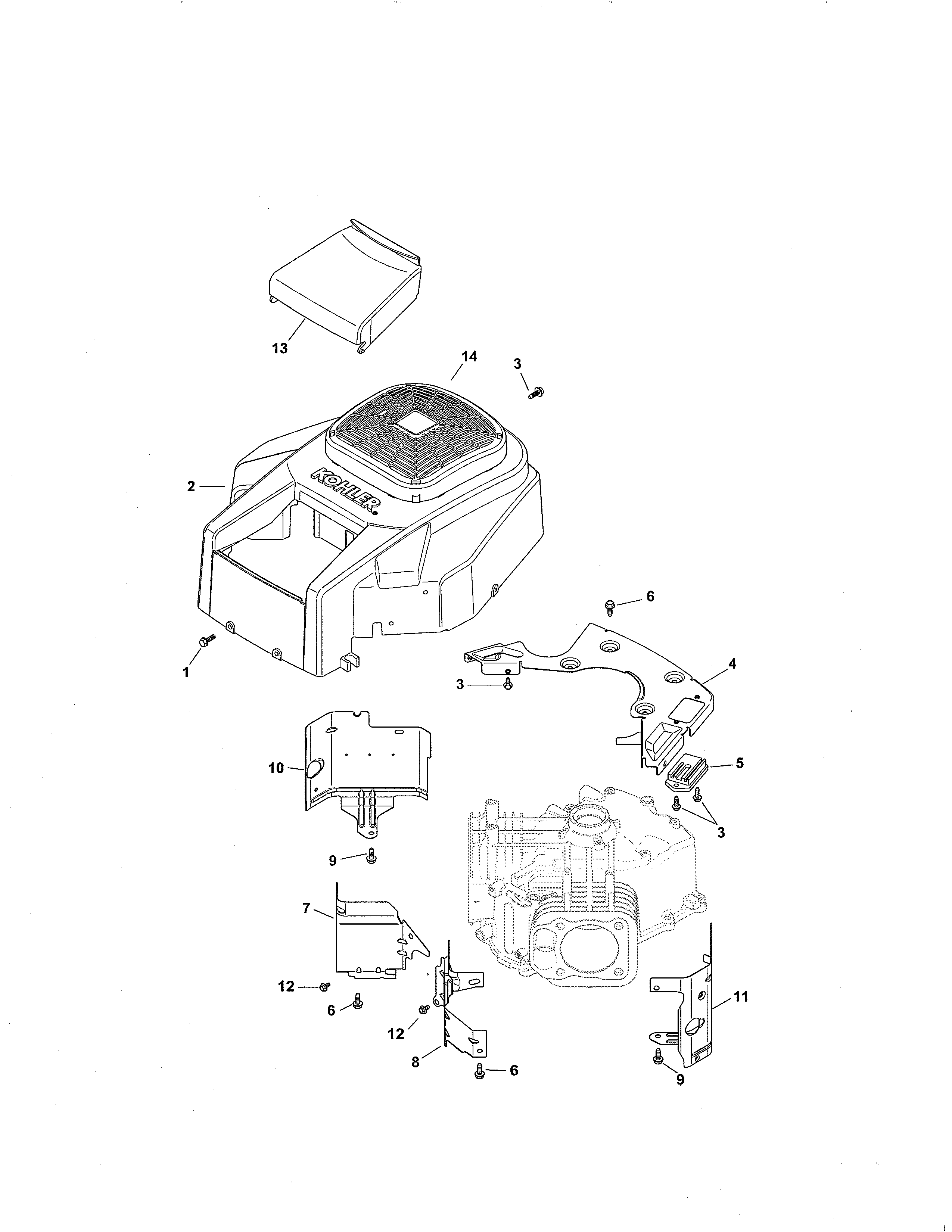 Blower housing/air cleaner cover
