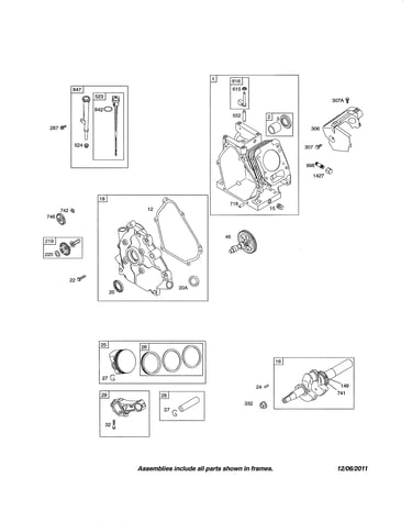 Cylinder/crankcase/crankshaft