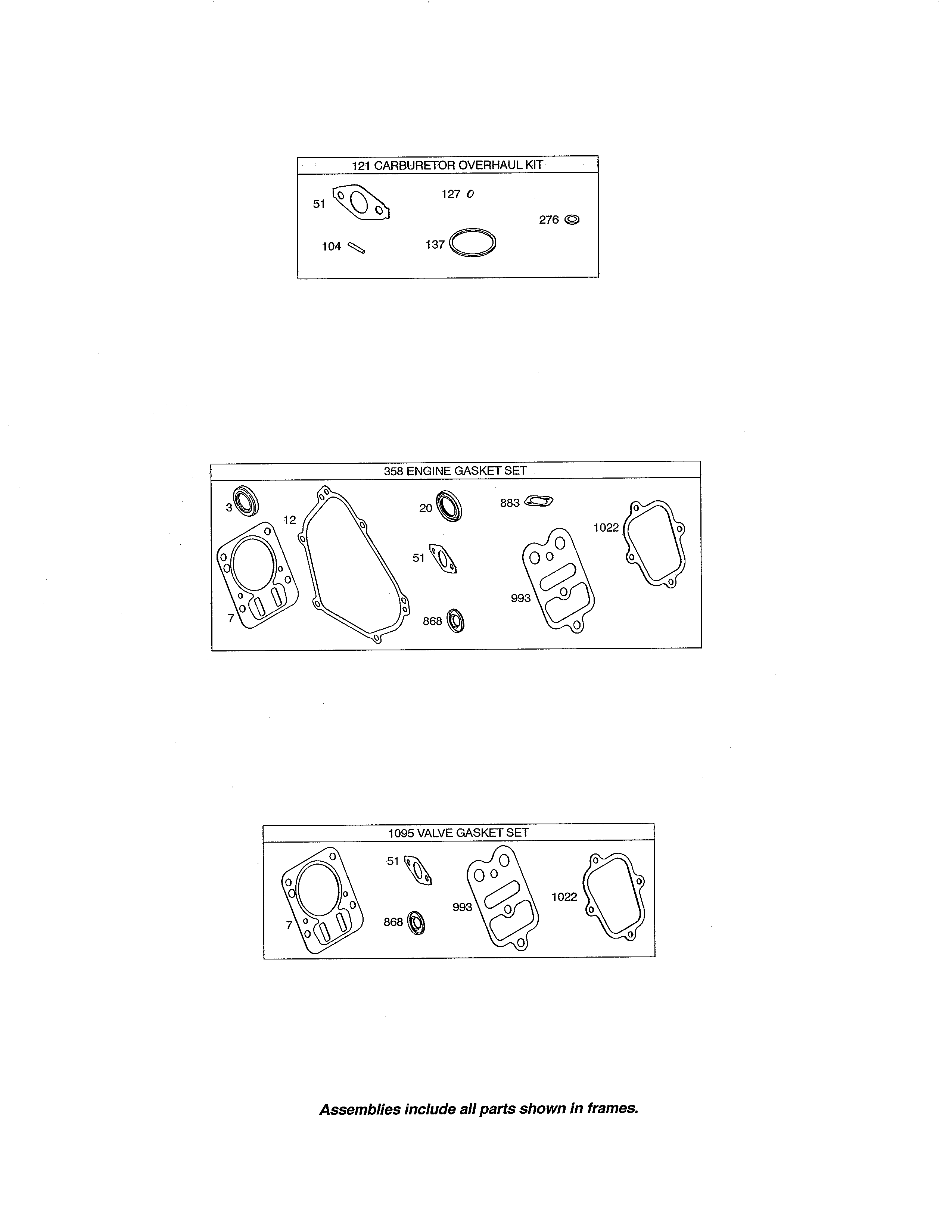 Gasket sets