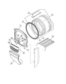 Front bulkhead/airduct/felt seal/cylinder