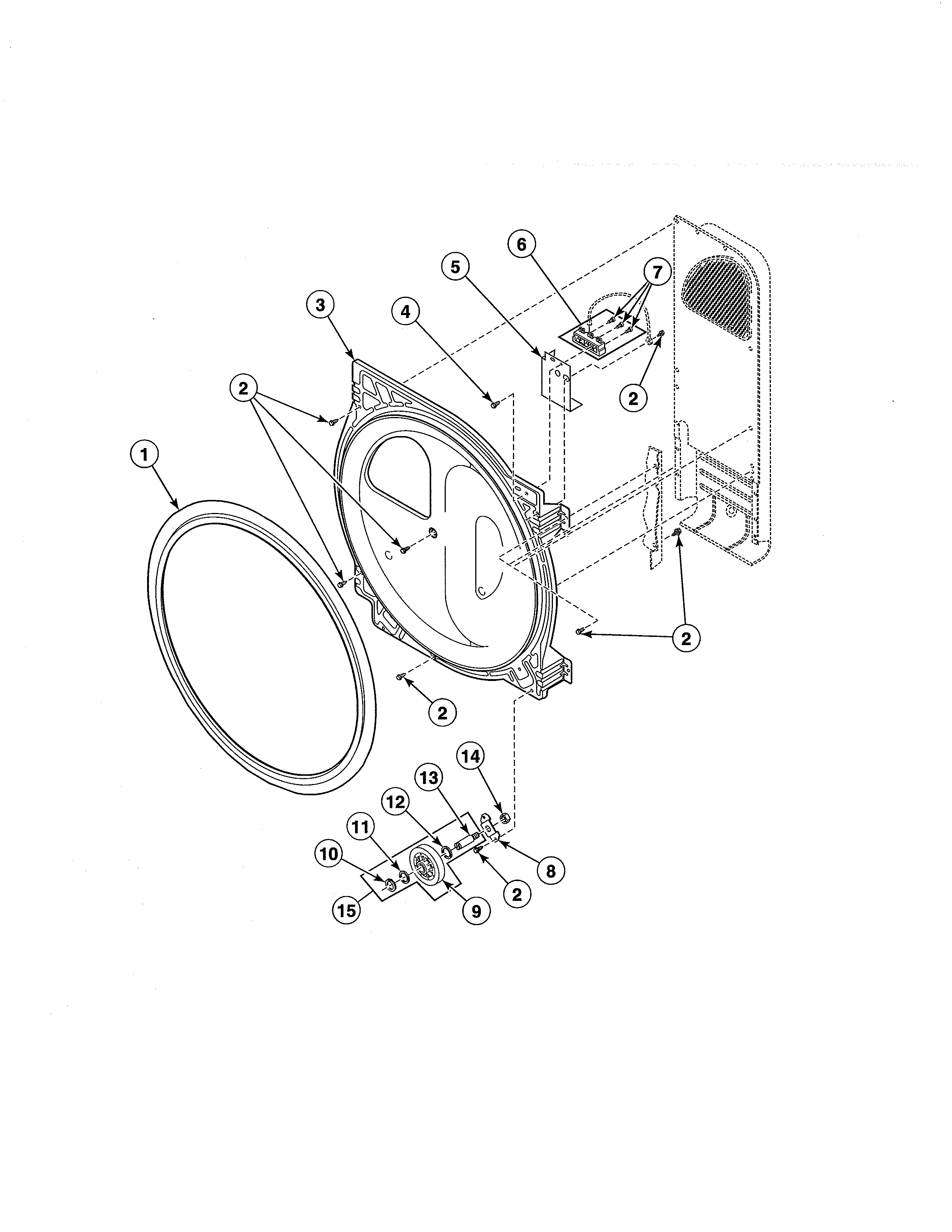 Rear bulkhead/cylinder roller/terminal block