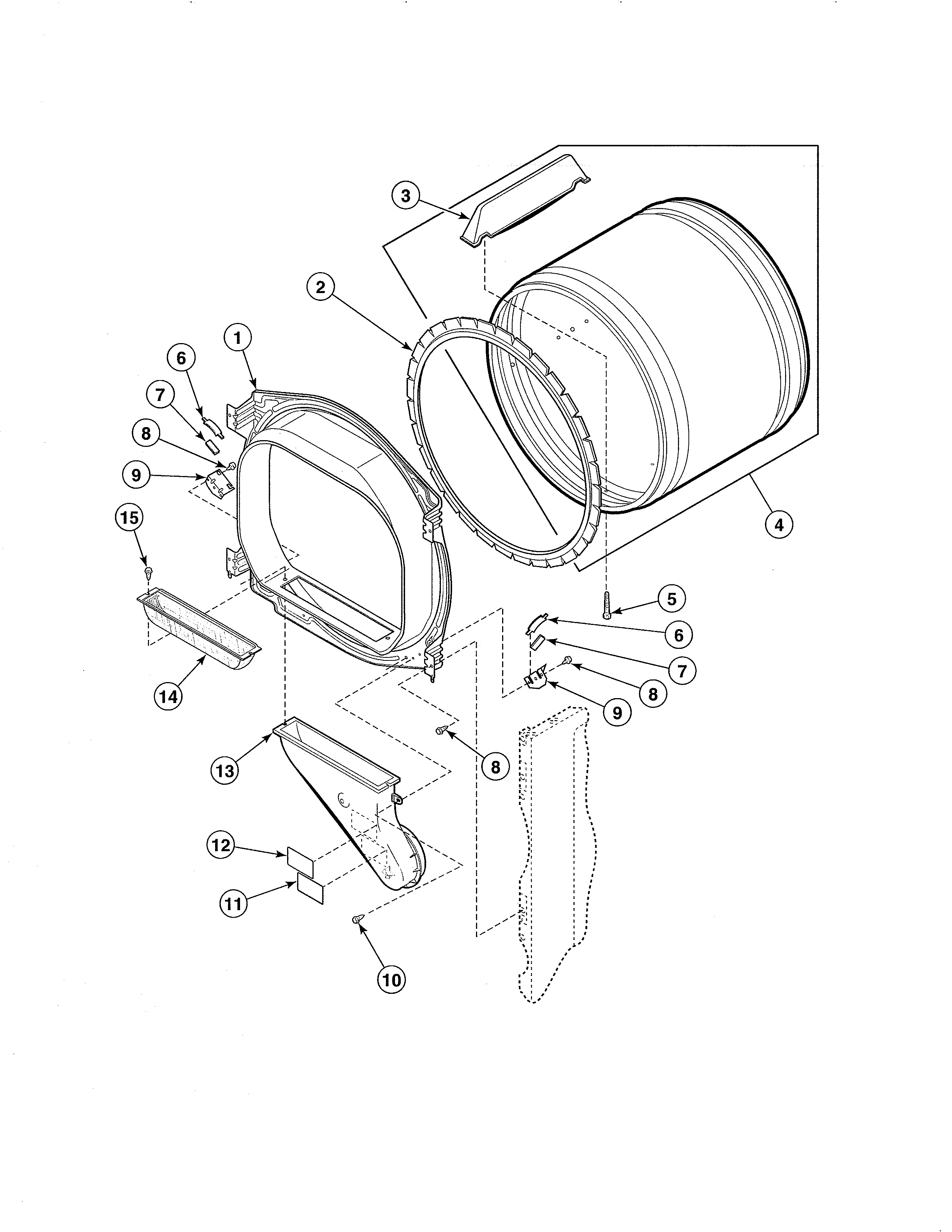 FRONT BULKHEAD/AIR DUCT/FELT SEAL/CYLINDER