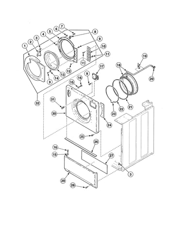 Front panel/door & seal