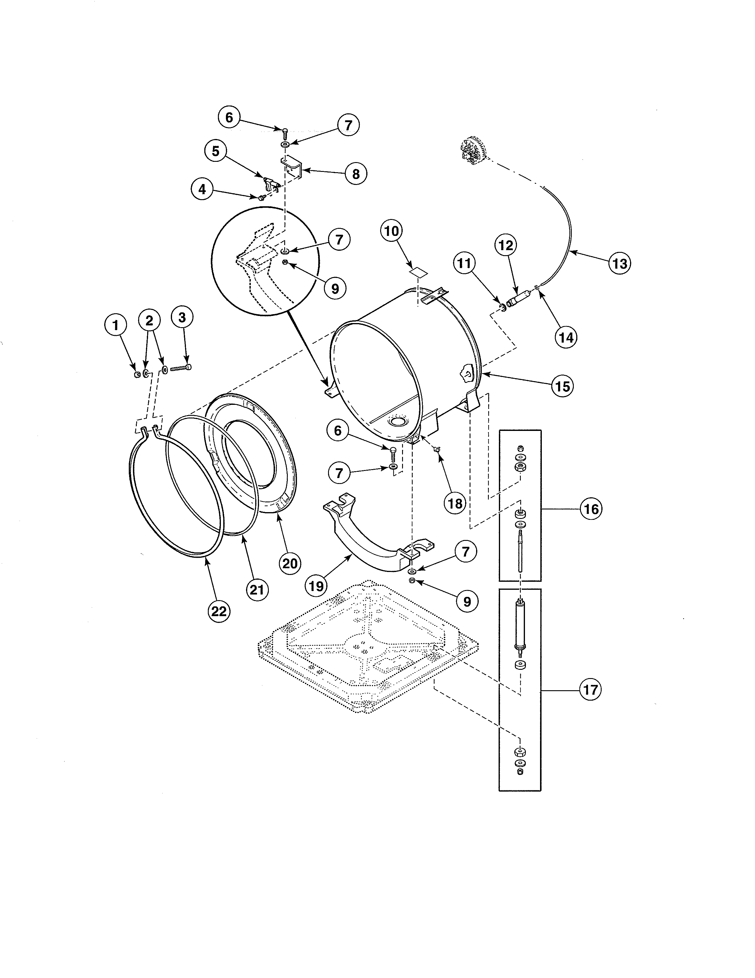 Outer tub/front & clamp ring