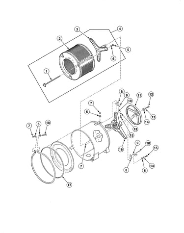 Inner basket/trunnion/bearing housing/pulley