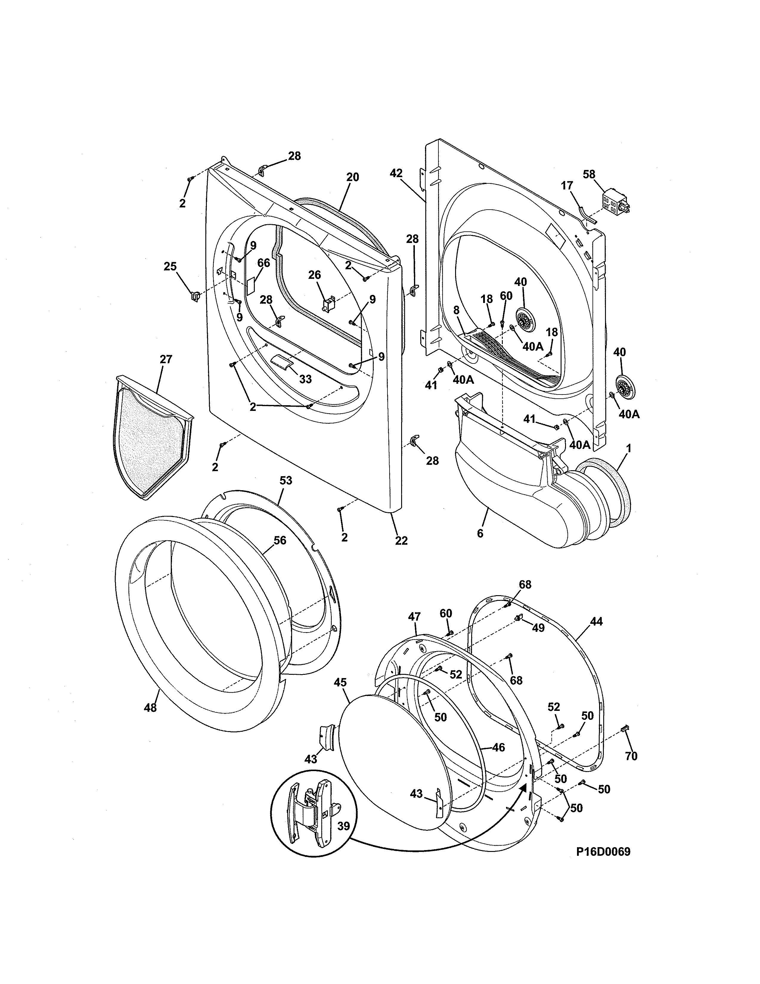 Front panel/lint filter