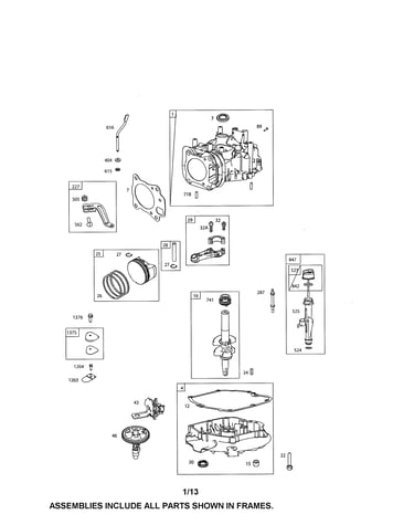 Cylinder/crankshaft/sump