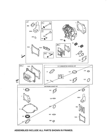 Head-cylinder/gasket sets