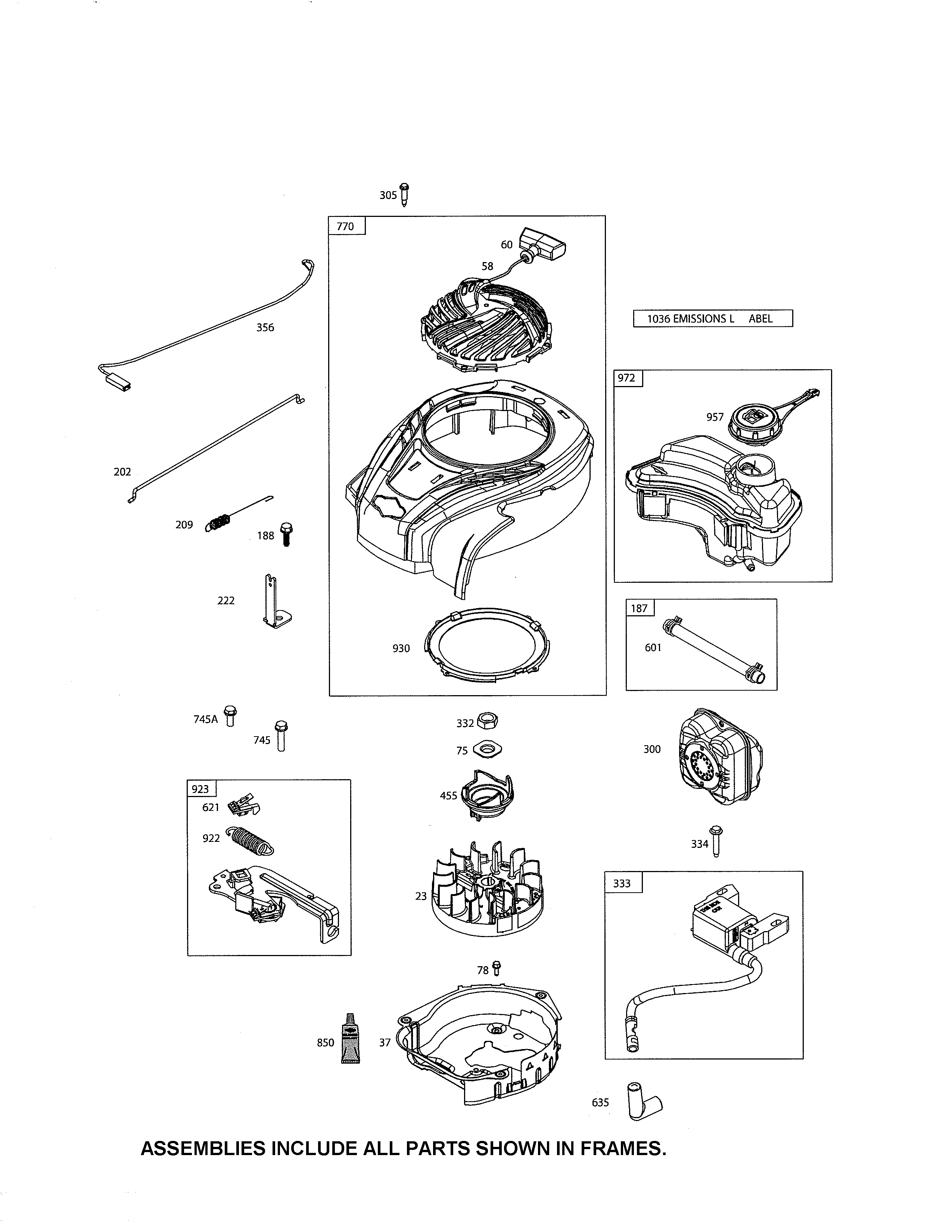 Blower housing/fuel tank