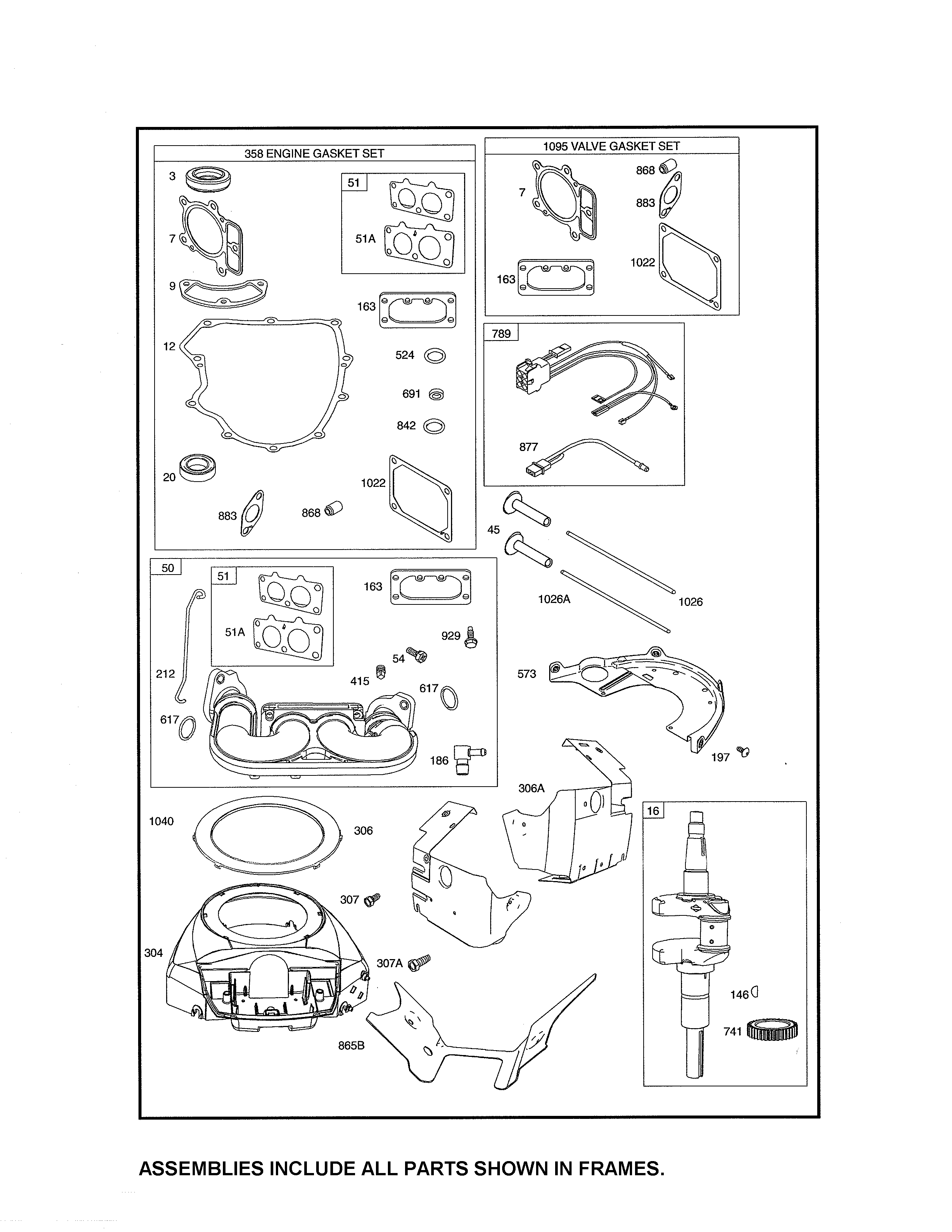 Gasket sets/crankshaft