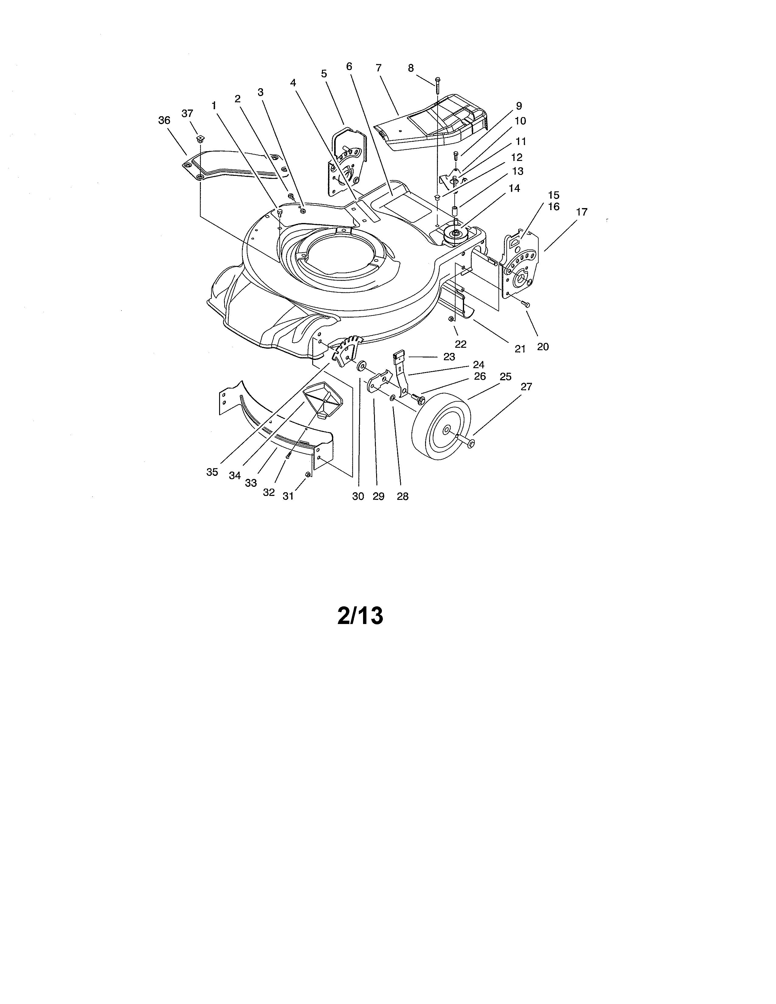Housing/handle brackets/wheel