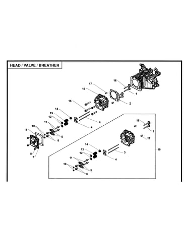 Head/valve/breather