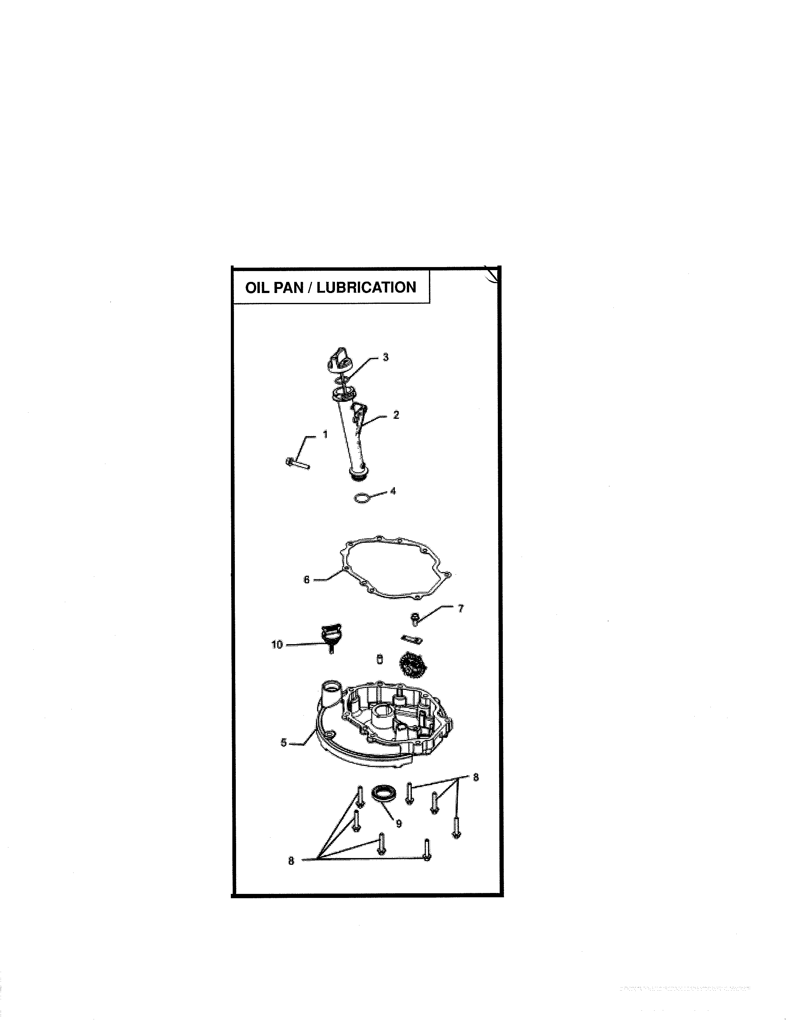 Oil pan/lubrication