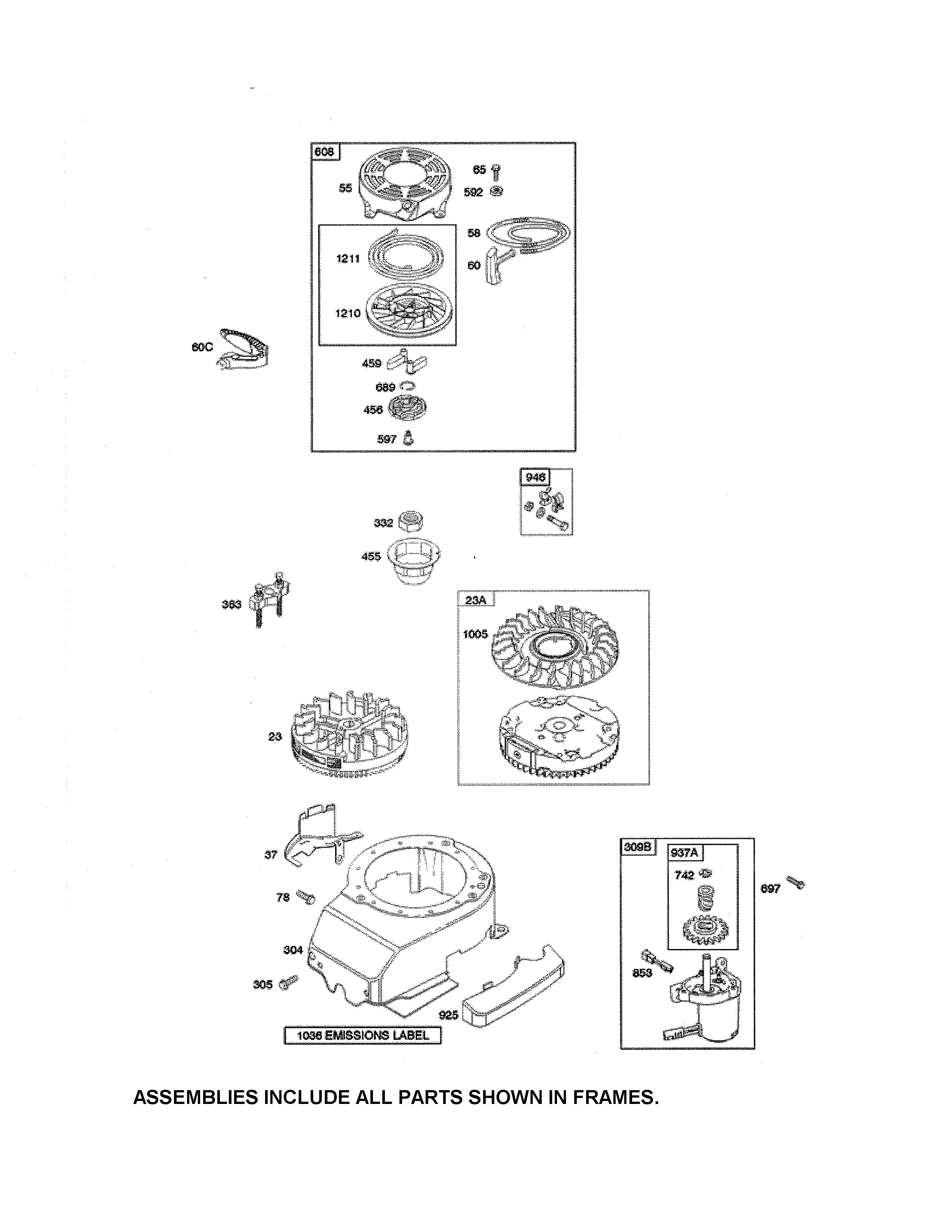 Blower housing/electric starter