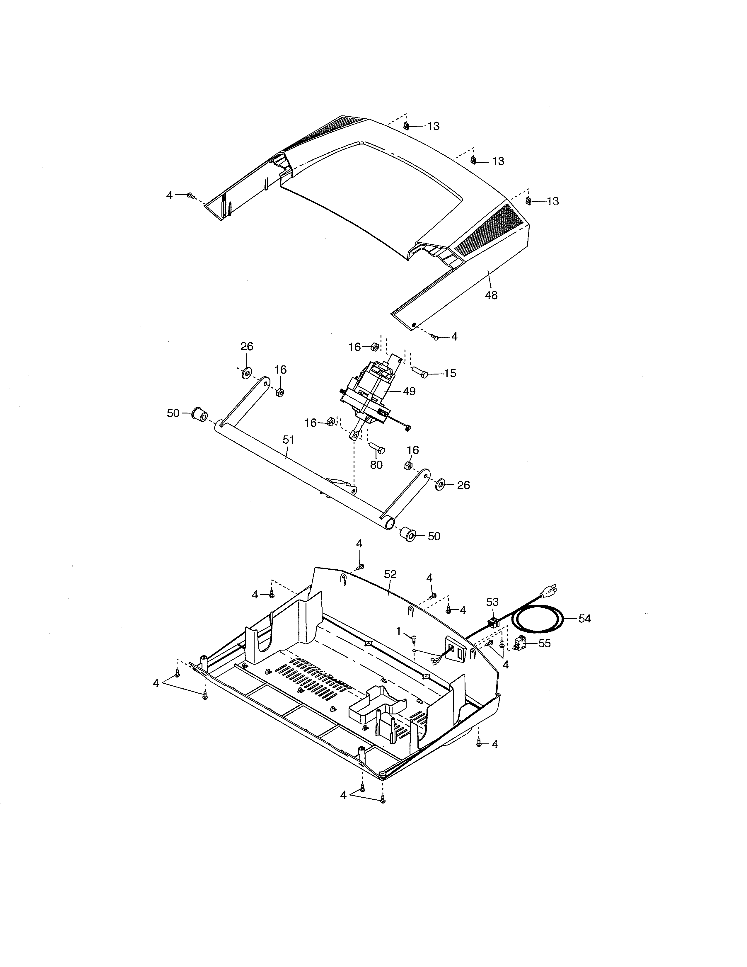 Incline motor/hood