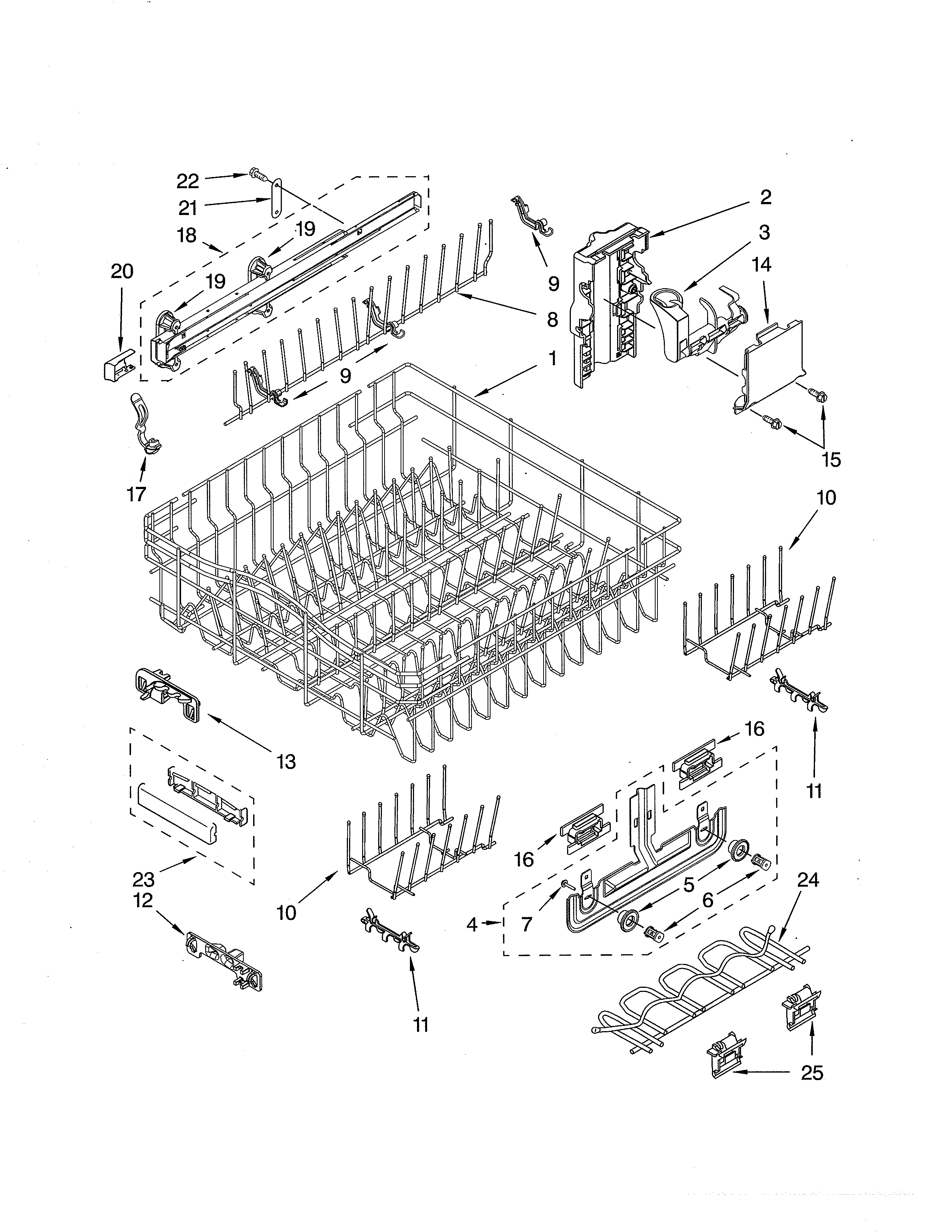 Upper rack & track