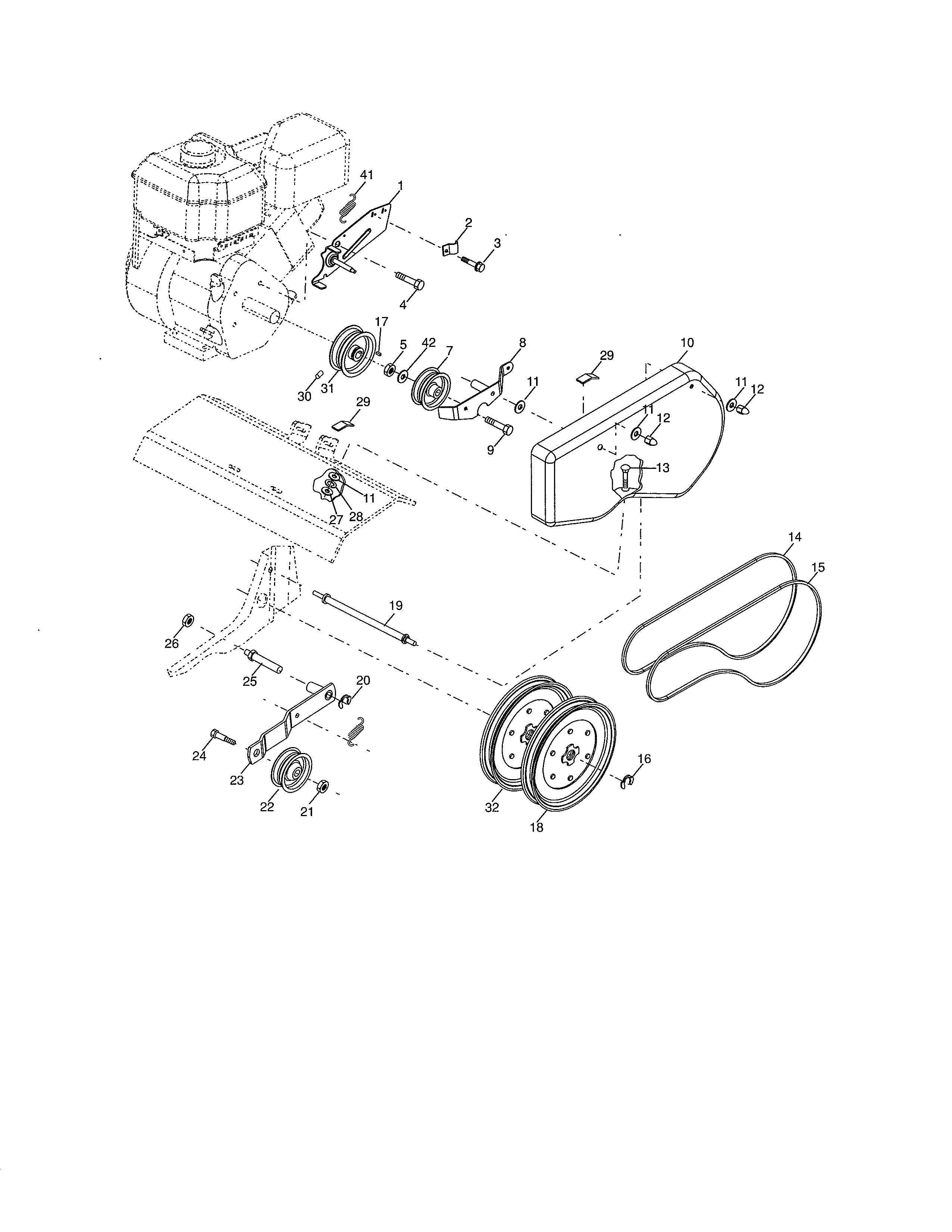 Belt guard/pulley