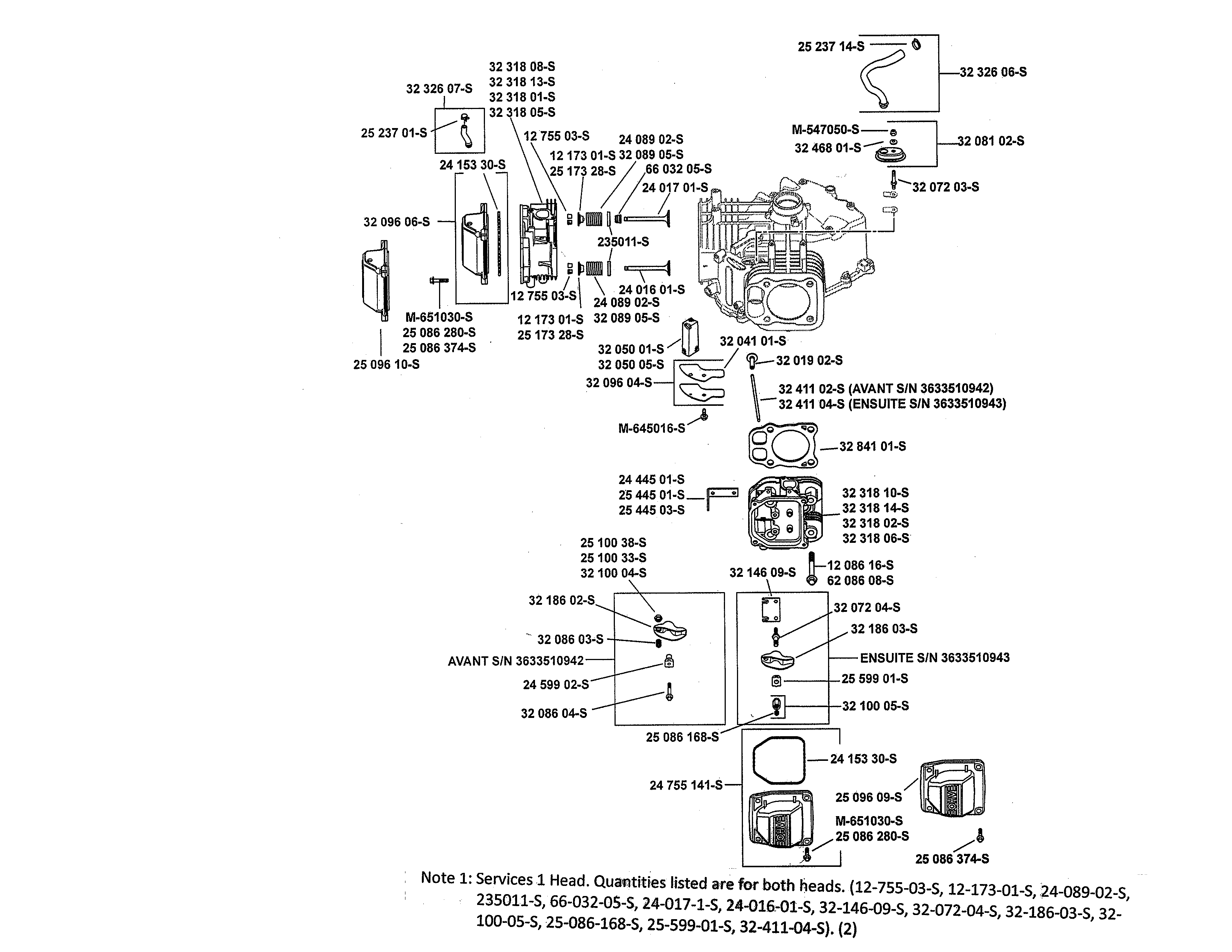 Head/valve/breather