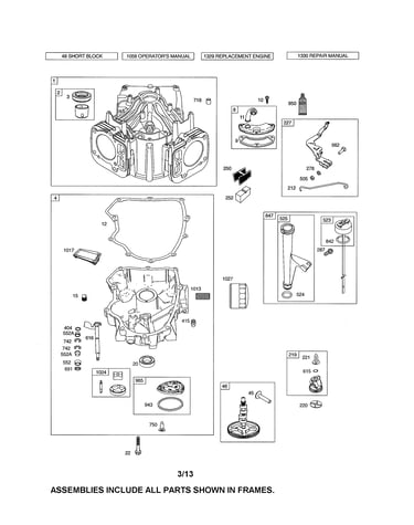 Cylinder/sump/camshaft