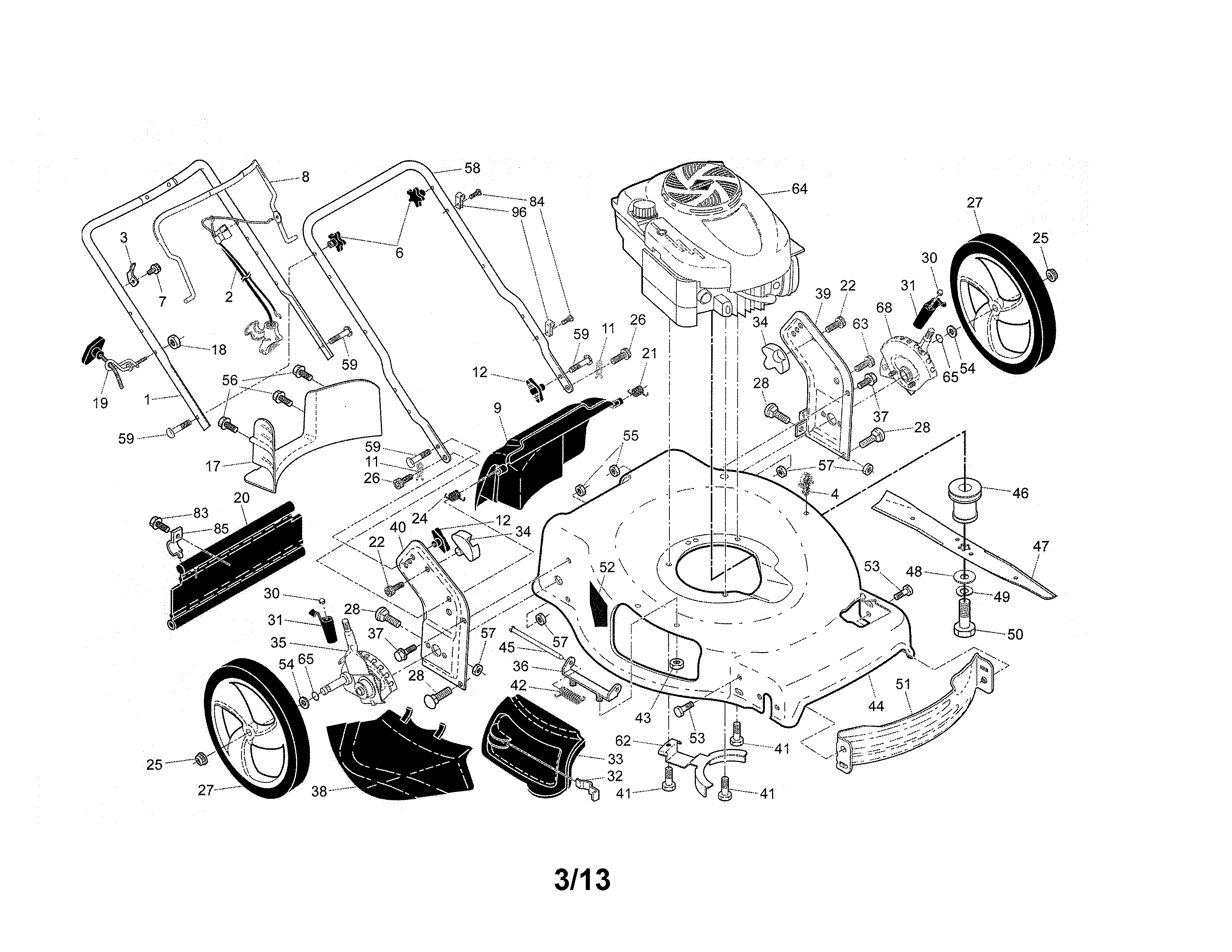 Engine/housing/handle