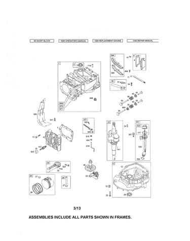 Cylinder/crankshaft/sump