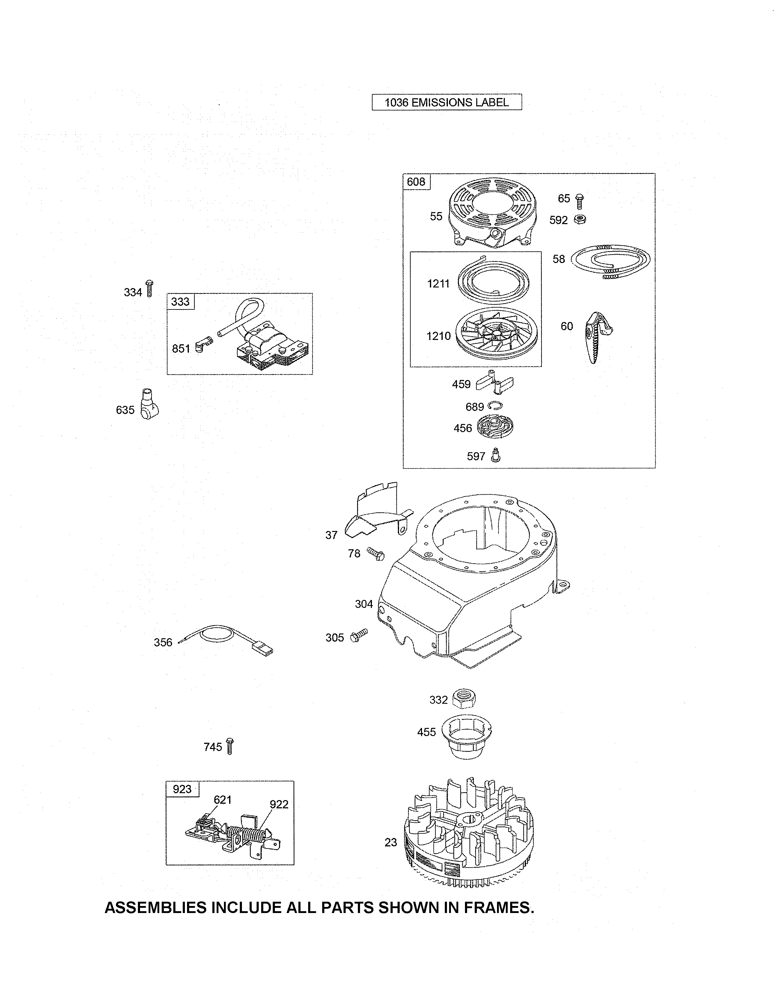 Rewind starter/blower housing