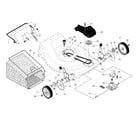 Poulan 961440007 drive control/gear case/wheels diagram