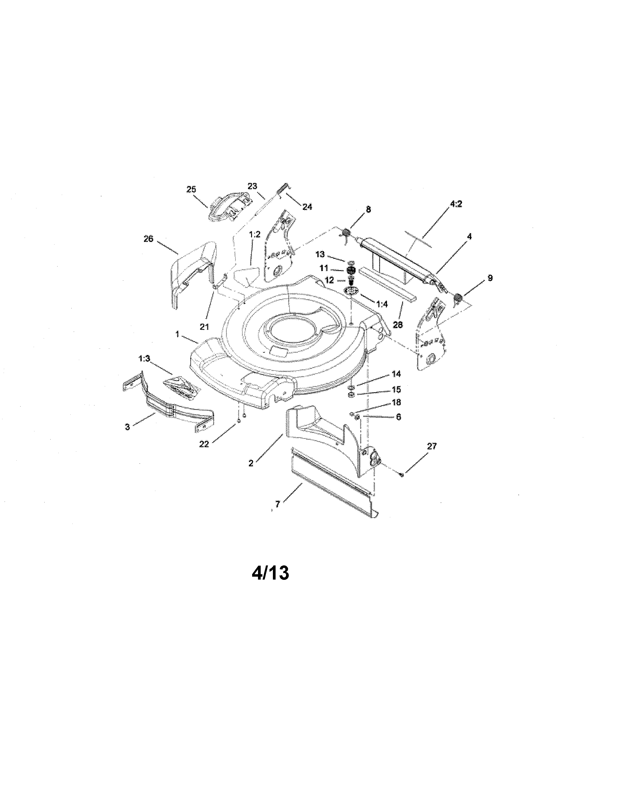 Deck/side chute/rear door