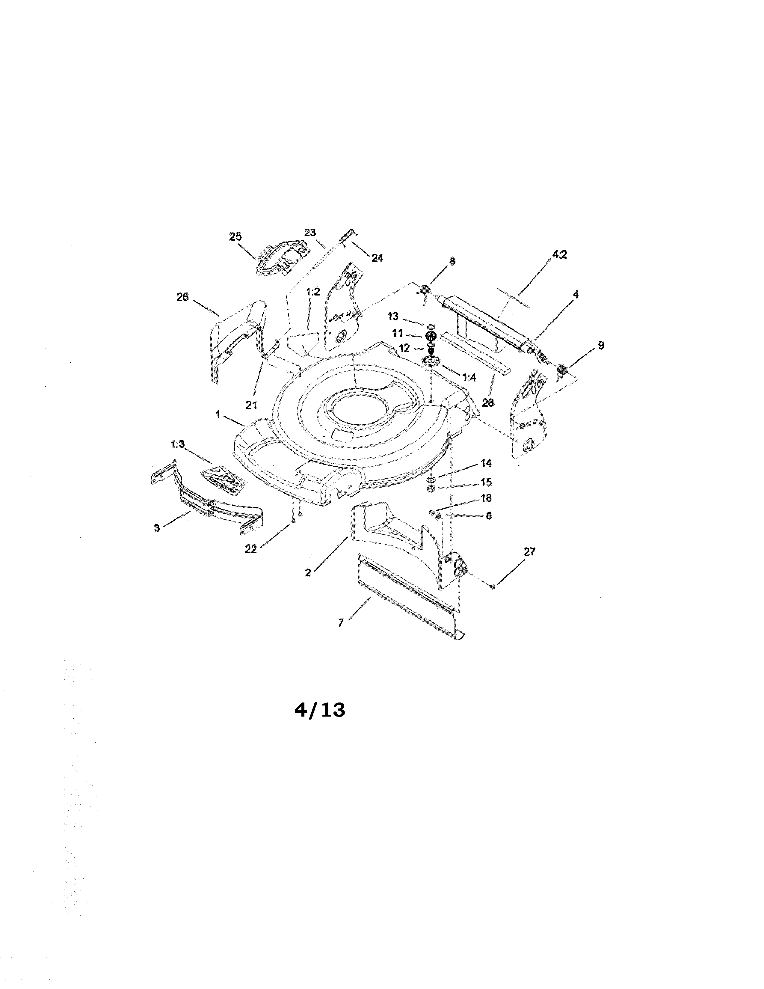 Deck/side chute/rear door