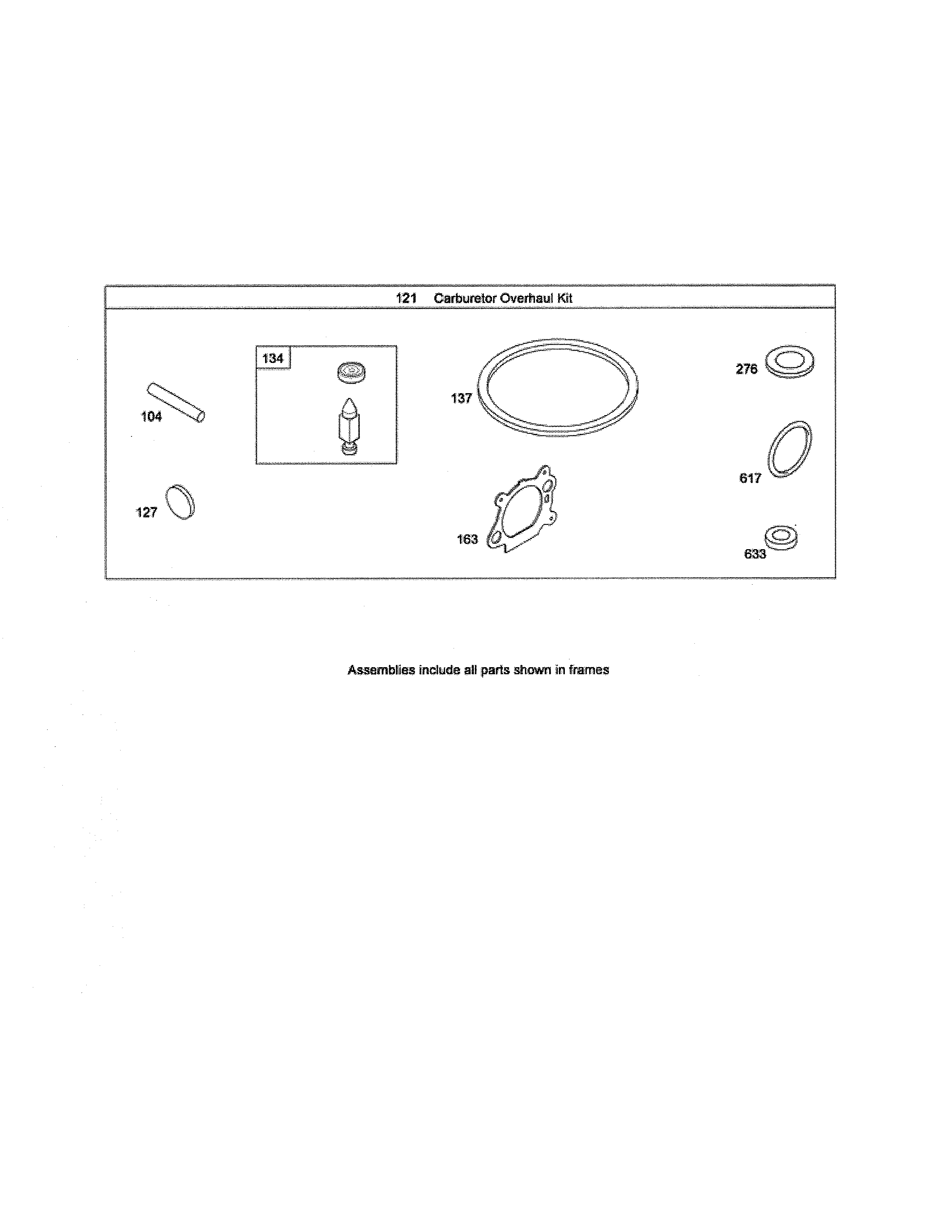 Carburetor overhaul kit