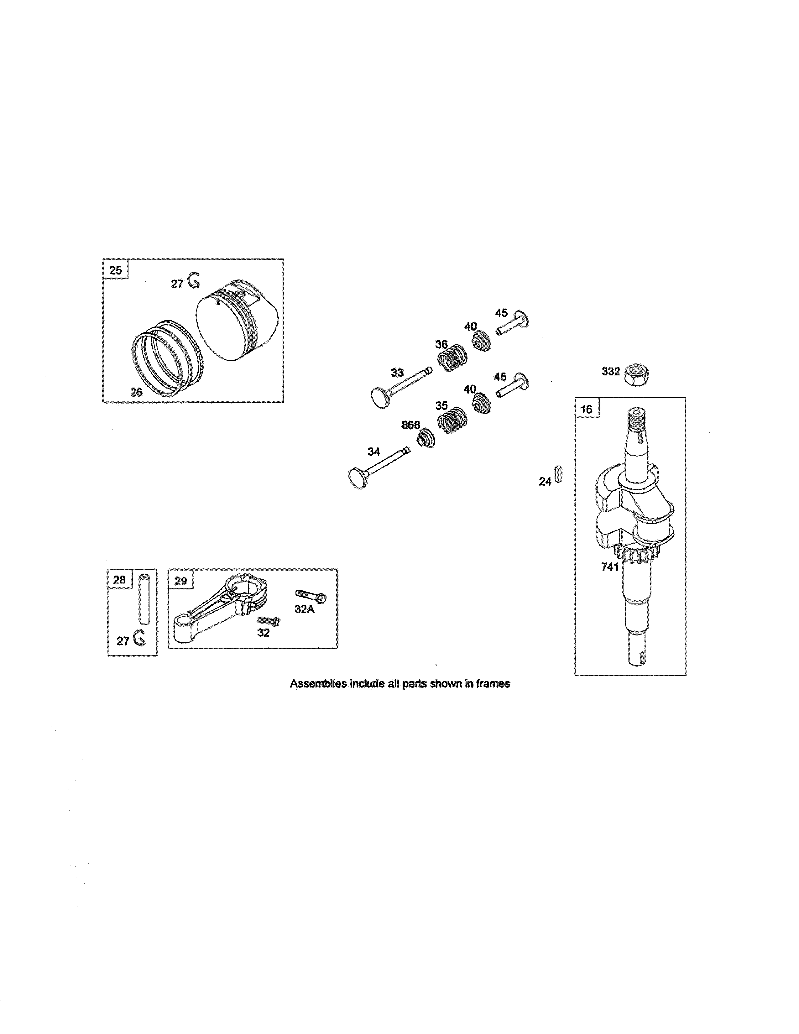 Crankshaft/piston/ring/connecting rod