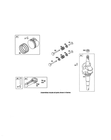 Crankshaft/piston/ring/connecting rod