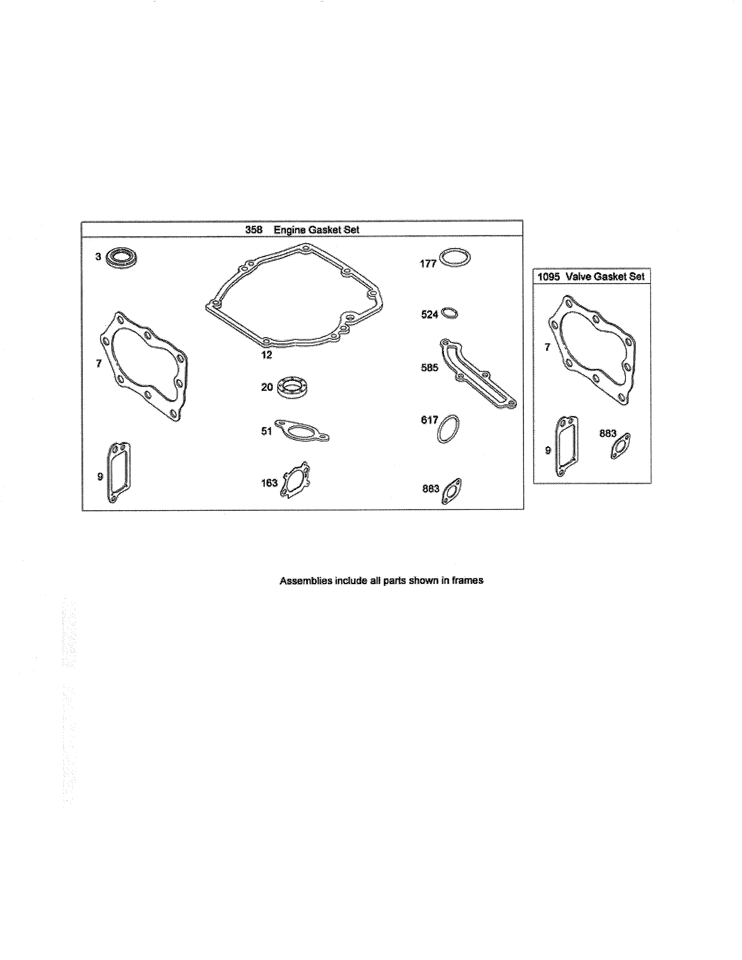 Engine & valve gasket sets
