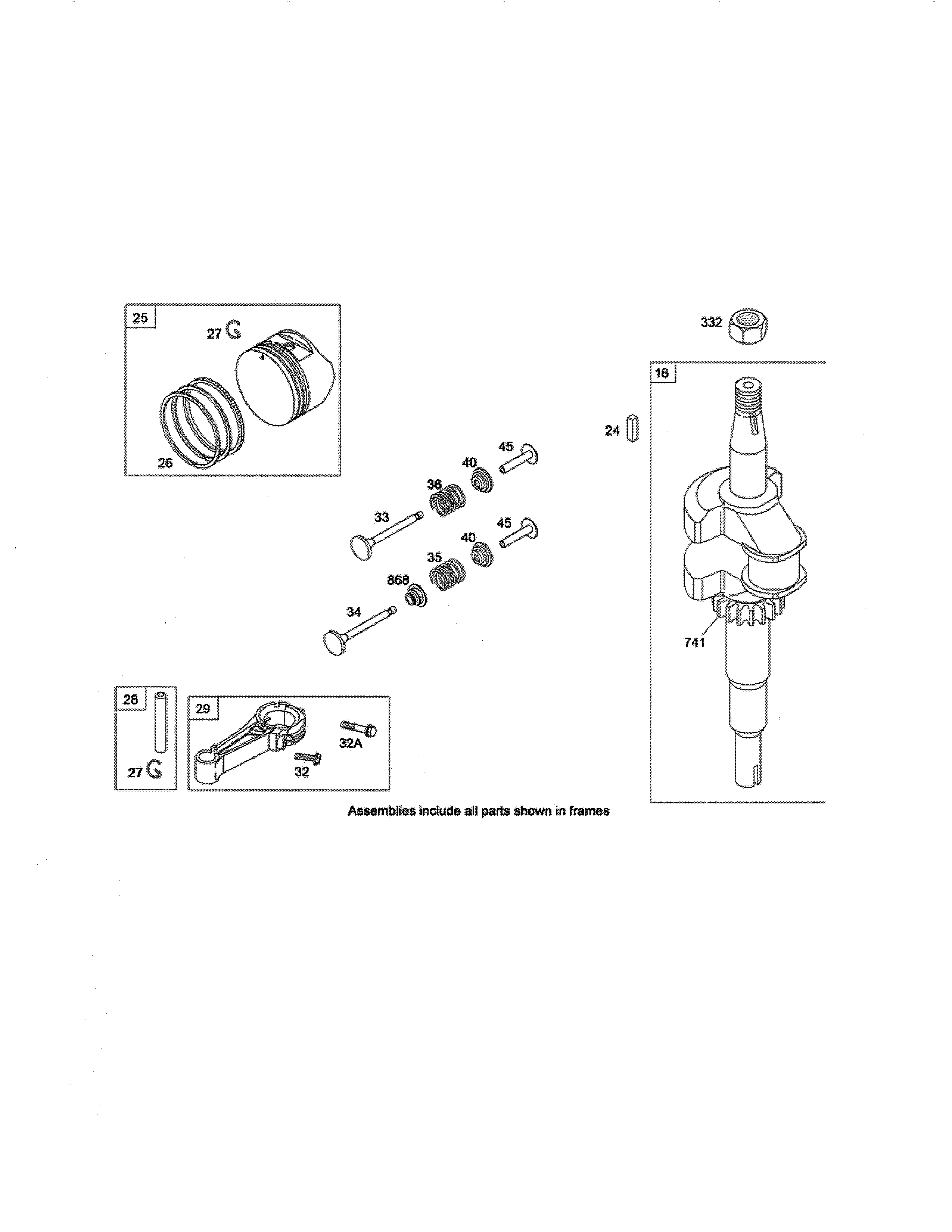 Crankshaft/piston/ring/connecting rod