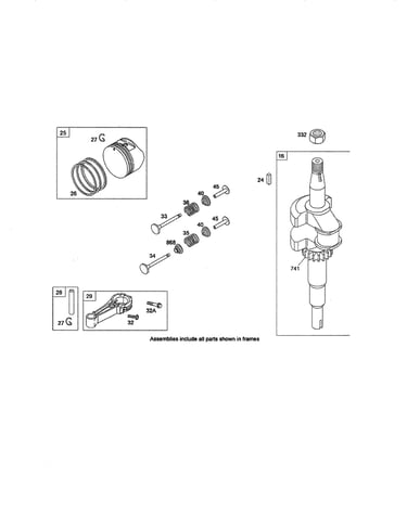 Crankshaft/piston/ring/connecting rod
