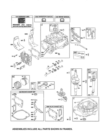 Cylinder/crankshaft/sump