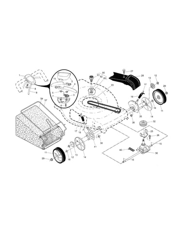 Drive control/gear case/wheels