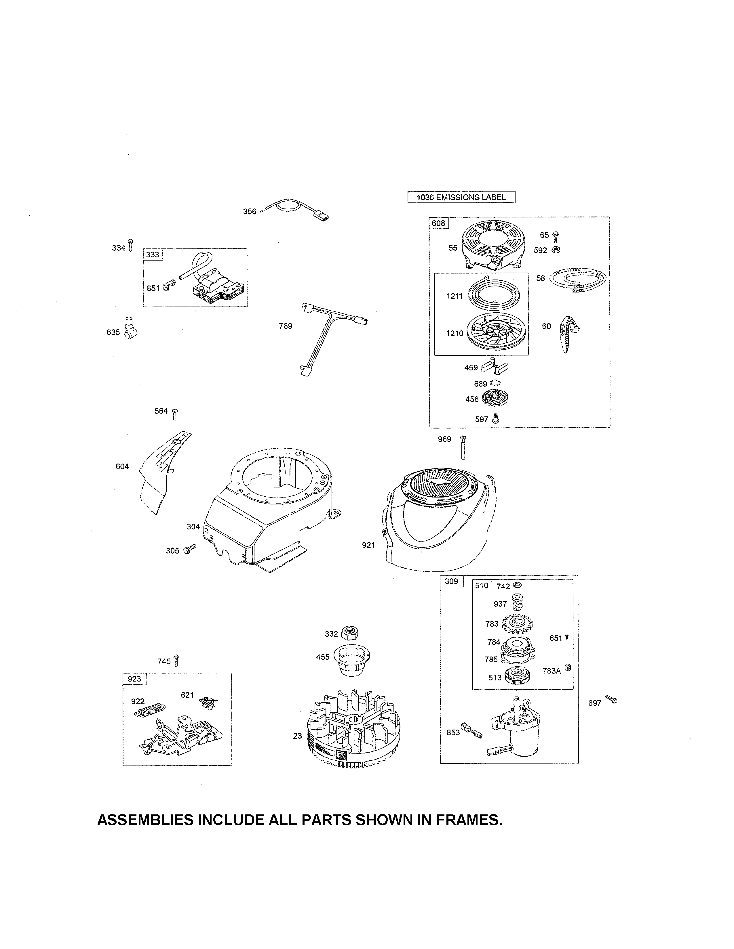 Rewind & motor starters/flywheel