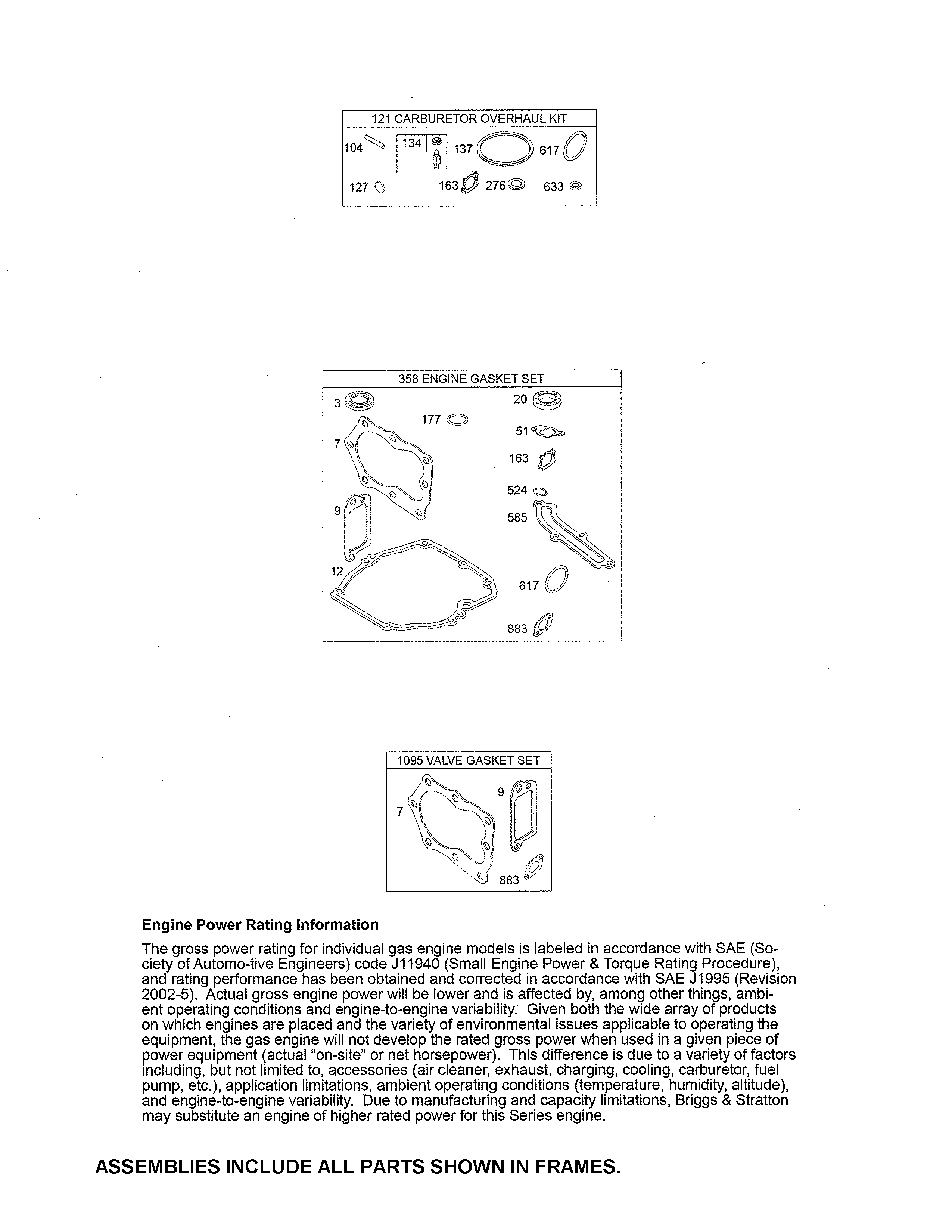 Gasket sets