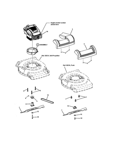 Engine/blade/front cover